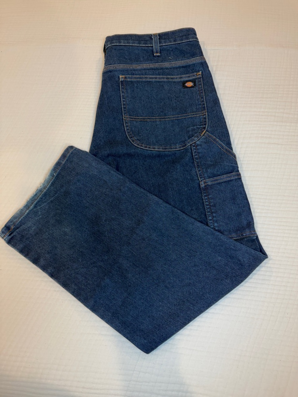 Dickies Men's Blue Relaxed Fit Carpenter Jeans 36x30 with 8 pockets